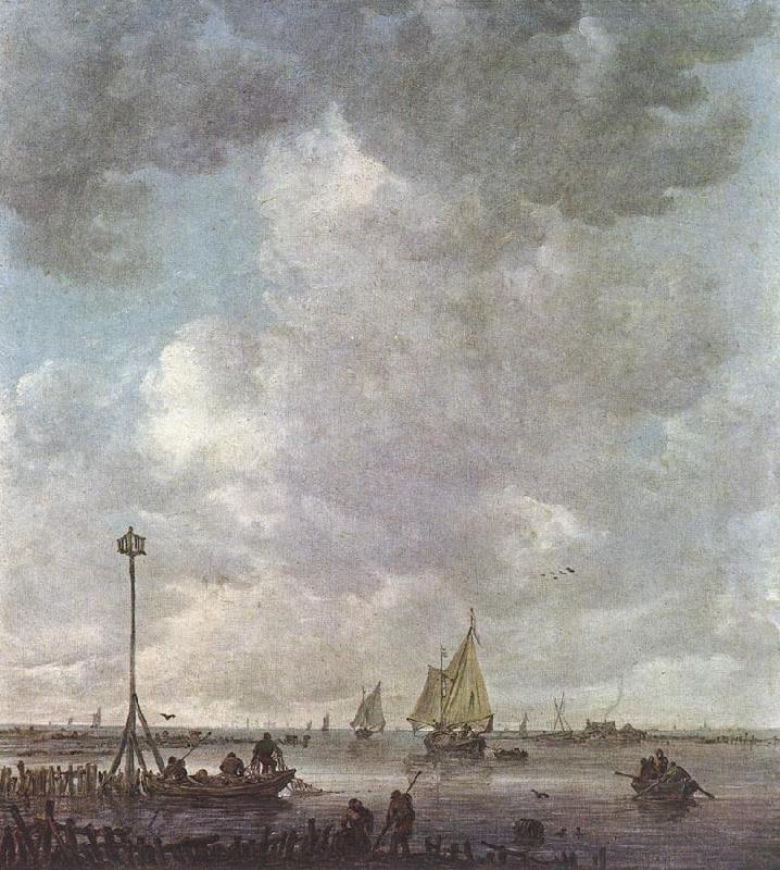 GOYEN, Jan van Marine Landscape with Fishermen fu oil painting picture